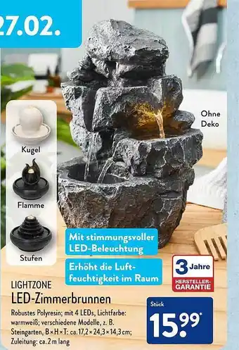 Aldi Nord Lightzone led-zimmerbrunnen Angebot