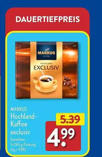 Aldi Nord Markus hochland-kaffee exclusiv Angebot