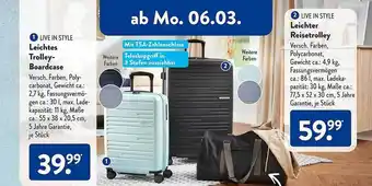 Aldi Süd Live in style leichtes trolley-boardcase oder reisetrolley Angebot