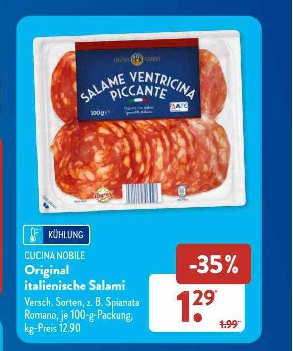 Cucina nobile original italienische salami Angebot bei Aldi Süd