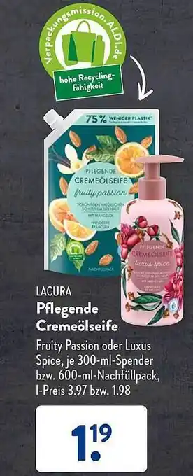 Aldi Süd Lacura pflegende cremeölseife Angebot