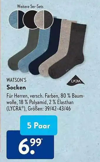 Aldi Süd Watson's socken Angebot