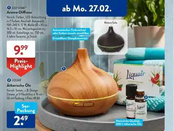 Aldi Süd Easy home aroma-diffuser oder liquair ätherische öle Angebot