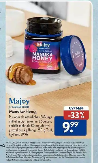 Aldi Süd Majoy mänuka-honig Angebot