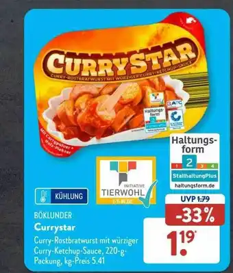 Aldi Süd Böklunder currystar Angebot