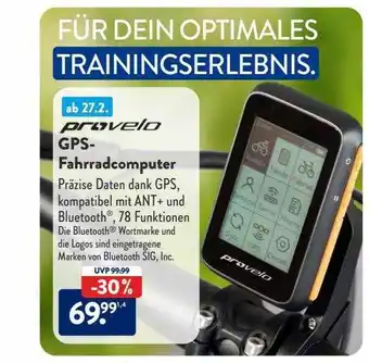 Aldi Süd Provelo gps-fahrradcomputer Angebot