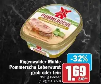 dodenhof Rügenwalder mühle pommersche leberwurst grob oder fein Angebot