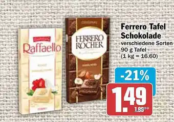 Hit Ferrero tafel schokolade Angebot