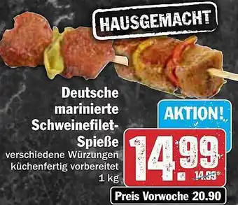 Hit Deutsche marinierte schweinefilet-spieße Angebot