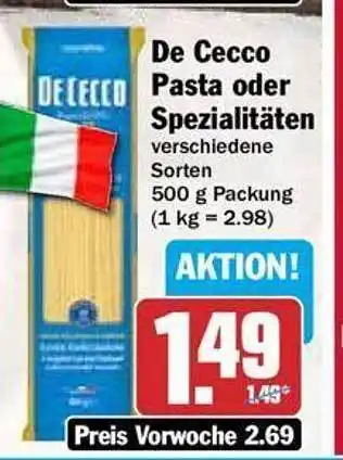 Hit De cecco pasta oder spezialitäten Angebot