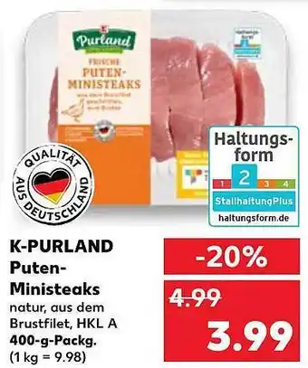 Kaufland K-purland puten-ministeaks Angebot