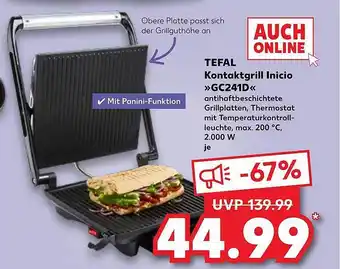 Kaufland Tefal kontaktgrill inicio „gc241d“ Angebot