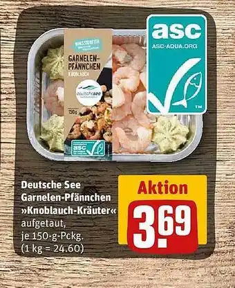 REWE Deutsche see garnelen-pfännchen „knoblauch-kräuter“ Angebot