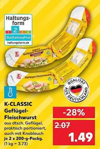 Kaufland K-classic geflügel-fleischwurst Angebot