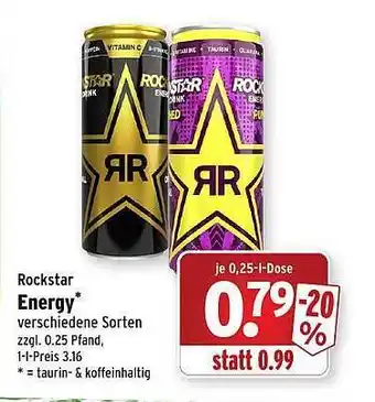 Wasgau Rockstar energy Angebot