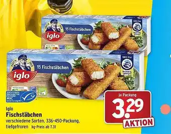 Wasgau Iglo fischstäbchen Angebot