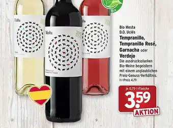 Wasgau Bio mesta d.o. uclés tempranillo, rosé, garnacha oder verdejo Angebot