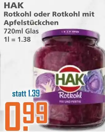 Klaas und Kock HAK Rotkohl oder Rotkohl mit Apfelstückchen 720ml Angebot