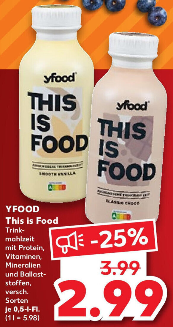 Yfood This is Food Trinkmahlzeit 0,5 L-Fl. Angebot bei Kaufland