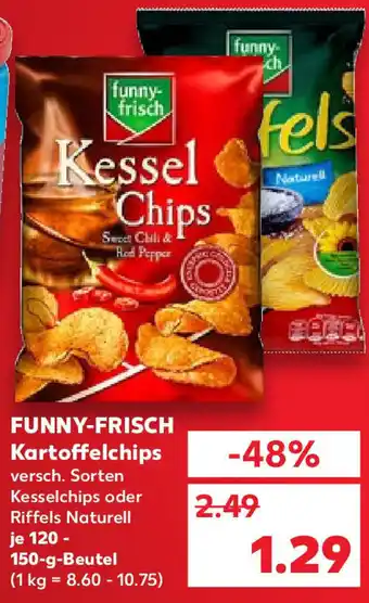 Kaufland Funny Frisch Kartoffelchips 120-150 g Beutel Angebot