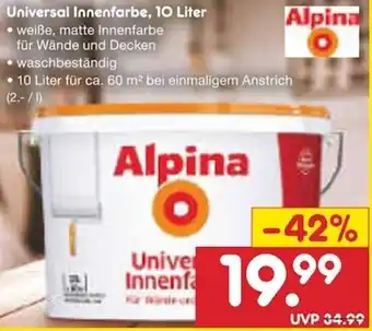 Netto Marken-Discount Alpina Universal Innenfarbe, 10 Liter Angebot