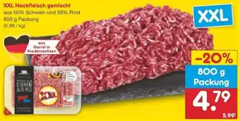 Netto Marken-Discount XXL Hackfleisch gemischt 800 g Packung Angebot