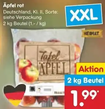 Netto Marken-Discount Äpfel rot 2 kg Beutel Angebot