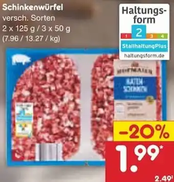 Netto Marken-Discount Hofmaier Schinkenwürfel 2x125 g/3x50 g Angebot