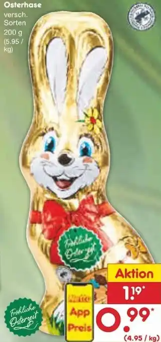 Netto Marken-Discount Osterhase 200 g Angebot