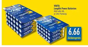 diska Varta longlife power batterien Angebot