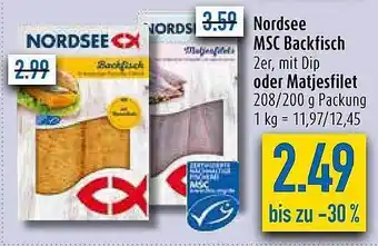 diska Nordsee msc backfisch oder matjesfilet Angebot