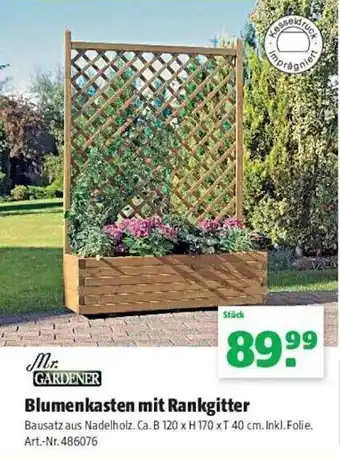 Floraland Mr. gardener blumenkasten mit rankgitter Angebot