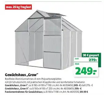 Floraland Gewächshaus „grow“ Angebot