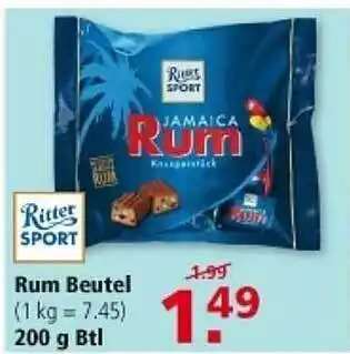 Multi Markt Ritter sport rum beutel Angebot