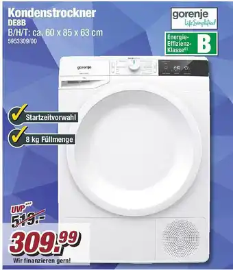 Poco Gorenje kondenstrockner de8b Angebot