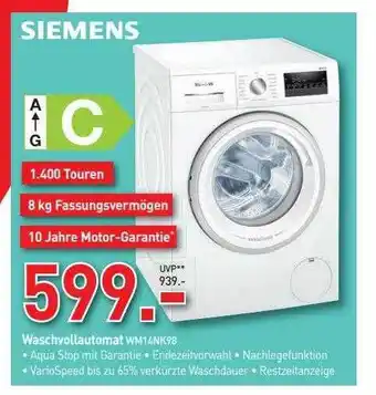 Schaffrath Siemens waschvollautomat wm14nk98 Angebot