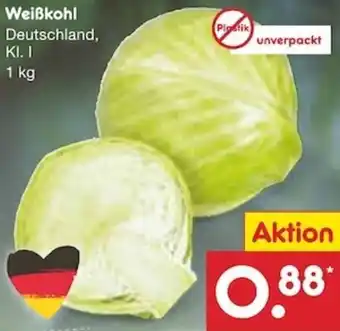 Netto Marken-Discount Weißkohl 1 kg Angebot