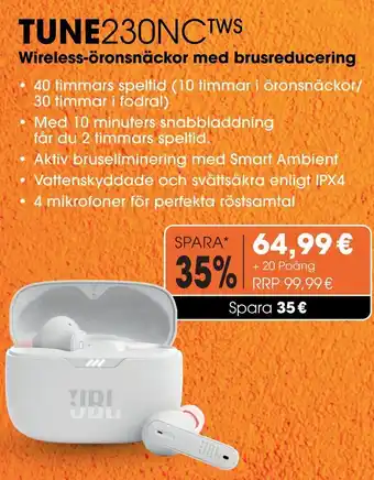 CITTI Markt JBL Tune 230NC TWS Wireless-öronsnäckor med brusreducering Angebot