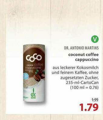 basic Dr Antonio Martins Coconut Coffee Cappuccino Angebot