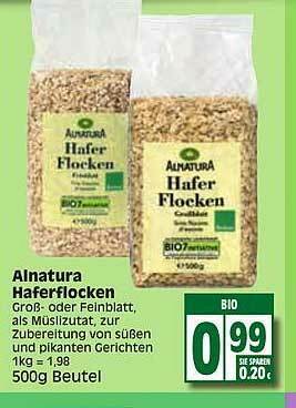 Edeka Alnatura Haferflocken Angebot