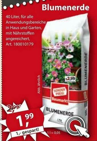 Sonderpreis Baumarkt Blumenerde Angebot