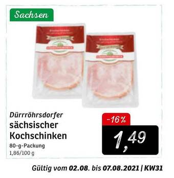 KONSUM Dürrröhrsdorfer Sächsischer Kochschinken Angebot