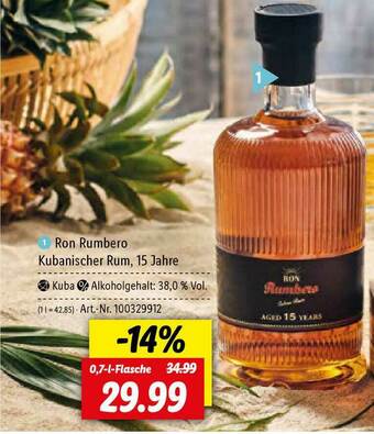 Lidl Ron Rumbero Kubanischer Rum Angebot