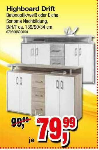 Möbelfundgrube Highboard Drift Angebot