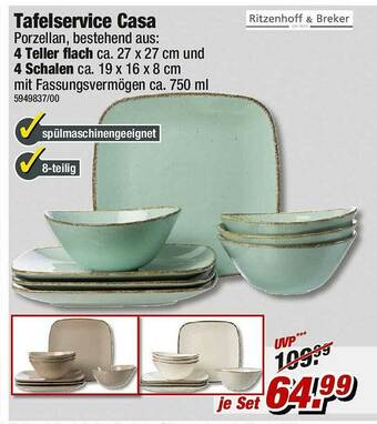 Poco Tafelservice Casa Ritzenhoff & Breker Angebot