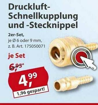 Sonderpreis Baumarkt Druckluft-schnellkupplung Und -stecknippel Angebot