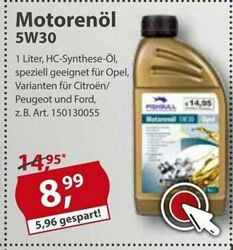 Sonderpreis Baumarkt Motorenöl 5w30 Angebot