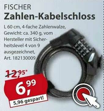 Sonderpreis Baumarkt Fischer Zahlen-kabelschloss Angebot