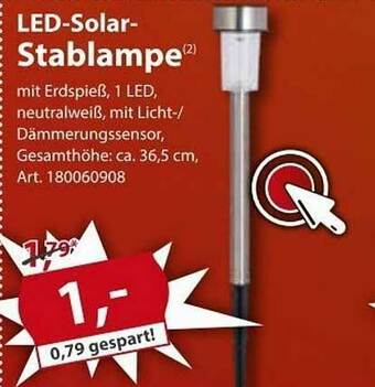 Sonderpreis Baumarkt Led-solar-stablampe Angebot