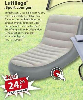 Sonderpreis Baumarkt Luftliege „sport Lounger” Angebot